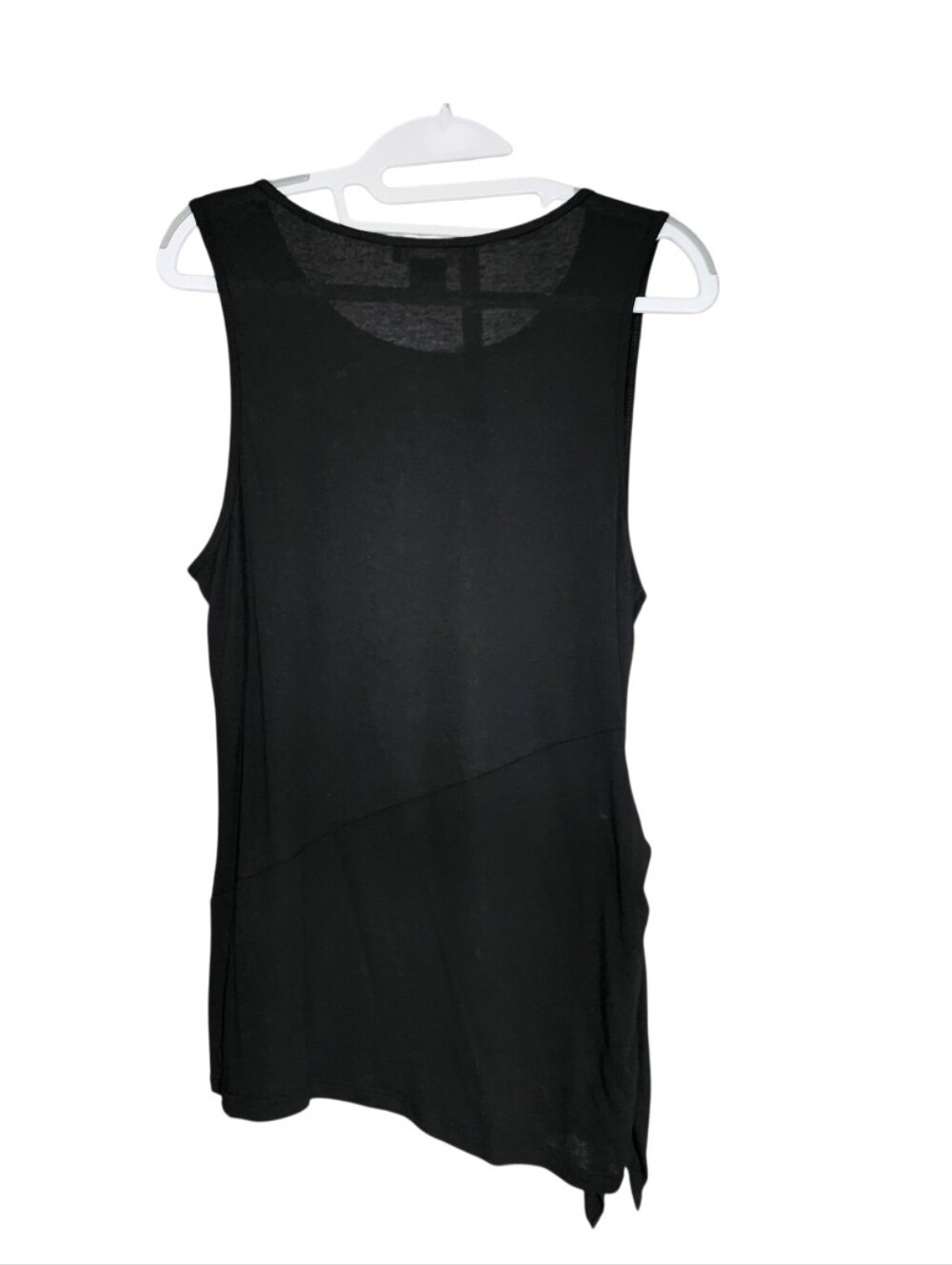 Black Sleeveless Tank Top With Side Tie - Picture 2 of 2